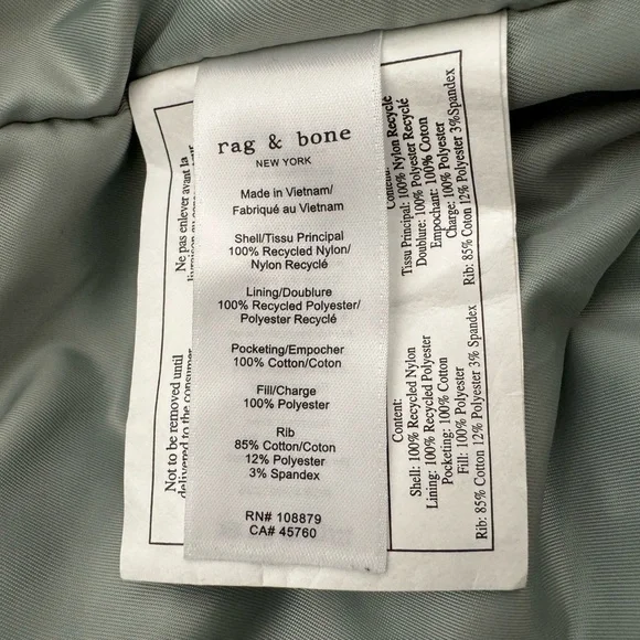 Rag & Bone Manstone Bomber Jacket sage green